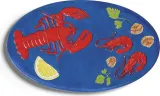 Тарелка сервировочная &K Amsterdam De La Mer Lobster, доломит, овальная, 20 33 см, разноцветная — фото 2