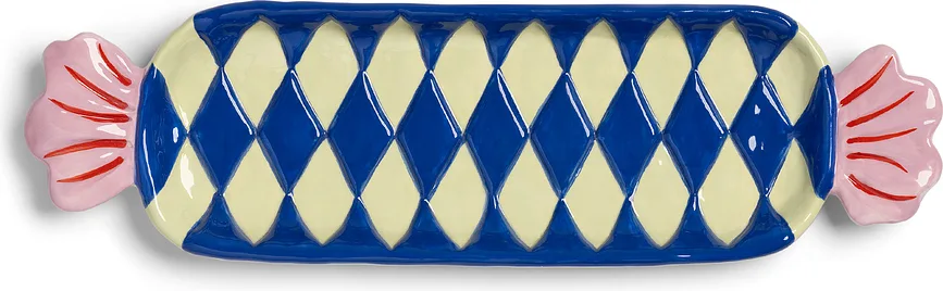 Тарелка сервировочная &K Amsterdam Goody, доломит, овальная, 9,5 33,5 см, разноцветная