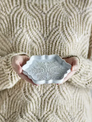 Тарелка закусочная Bloomingville Winter, каменная керамика, 15,5 см, белая