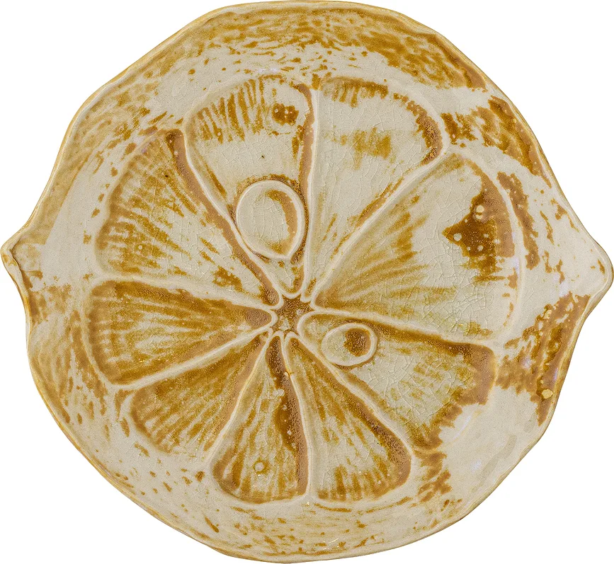 Тарелка сервировочная Bloomingville Golda, каменная керамика, 17 см, жёлтая
