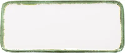 Тарелка сервировочная Zafferano Petit, керамика, овальная, 11,5 26,5 см, зелёная
