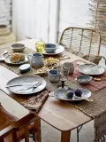 Тарелка обеденная Bloomingville Idunn, каменная керамика, 25,5 см, синяя — фото 1