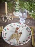 Тарелка обеденная Bloomingville Yule, каменная керамика, 28 см, бежевая — фото 3