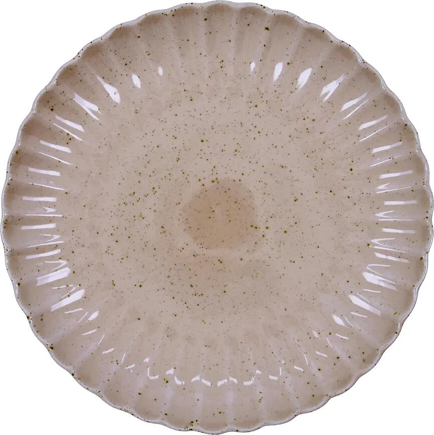 Тарелка обеденная House Doctor Scallop, каменная керамика, 26 см, розовая