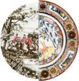 Тарелка обеденная Seletti Eusapia, костяной фарфор, 27,5 см, разноцветная — фото 1