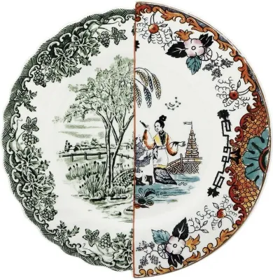Тарелка обеденная Seletti Ipazia, костяной фарфор, 27,5 см, разноцветная