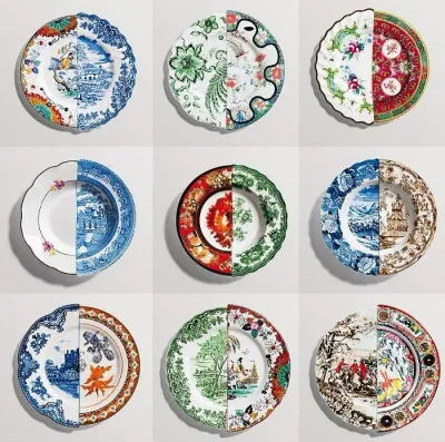 Тарелка обеденная Seletti Isaura, костяной фарфор, 27,5 см, разноцветная