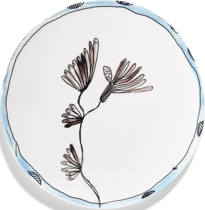 Набор обеденных тарелок serax midnight flowers, 2 предмета, костяной фарфор, синие · арт. fabr B9223104-719