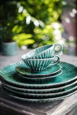 Тарелка обеденная Serax Verde Lanza, каменная керамика, 27 см, зелёная