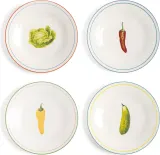 Набор закусочных тарелок &K Amsterdam Vegetable, 4 предмета, костяной фарфор, 21 см, разноцветные — фото 2