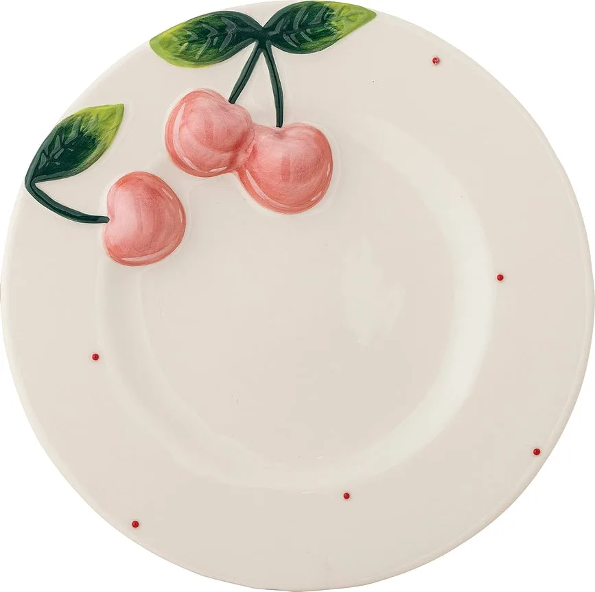 Тарелка закусочная Bloomingville Berrie, каменная керамика, 20,5 см, розовая