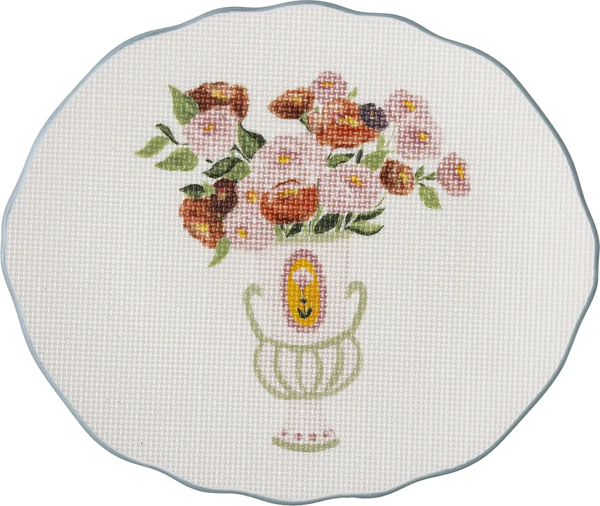 Тарелка закусочная Bloomingville Dorothy, каменная керамика, овальная, 17 20 см, синяя