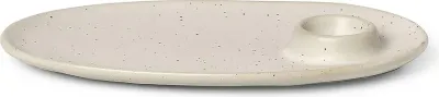 Тарелка закусочная Ferm Living Flow, фарфор, 14 см, бежевая