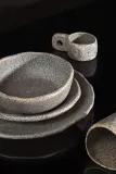 Тарелка закусочная Seletti Newlithic, фарфор, 20 см, серая — фото 1