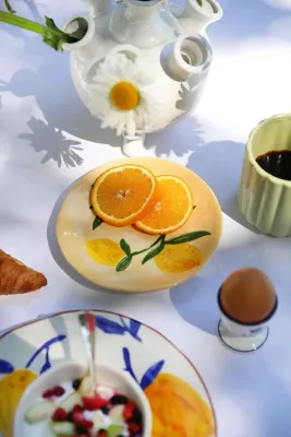 Набор десертных тарелок &K Amsterdam Lemon Full, 4 предмета, каменная керамика, 16 см, разноцветные