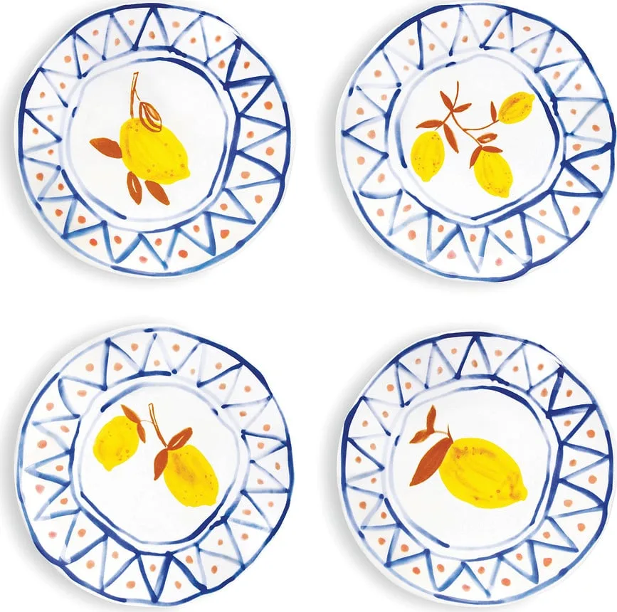 Набор десертных тарелок &K Amsterdam Lemon Moroccan, 4 предмета, каменная керамика, 16 см, разноцветные