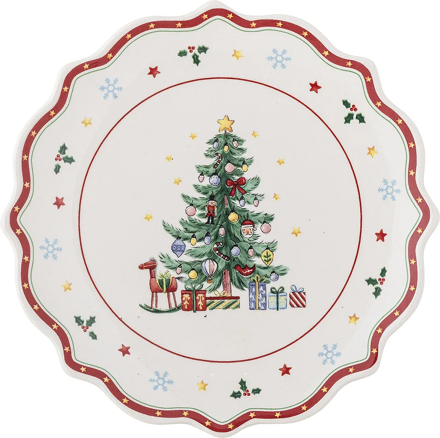 Тарелка десертная Bloomingville Naive, керамика, 17 см, красная