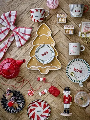 Тарелка десертная Bloomingville Yule, каменная керамика, 16 см, бежевая