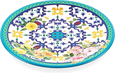 Тарелка десертная Guzzini Flowers Lemon, меламин, 21,5 см, синяя