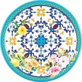 Тарелка десертная Guzzini Flowers Lemon, меламин, 21,5 см, синяя — фото 2