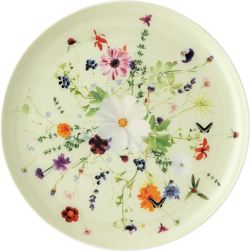 Тарелка десертная Rosenthal Brillance Wiosenny Ogr d, костяной фарфор, 18 см, зелёная