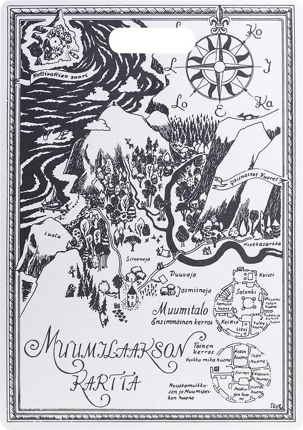 Доска разделочная Muurla Muminki The Map, прямоугольная, дерево, 43 30 см