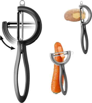 Овощечистка Moha Reverso Veggie, нержавеющая сталь, 20,5 см, серая