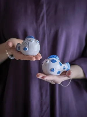 Набор для специй Bloomingville Fugu, 2 шт., керамика, синяя