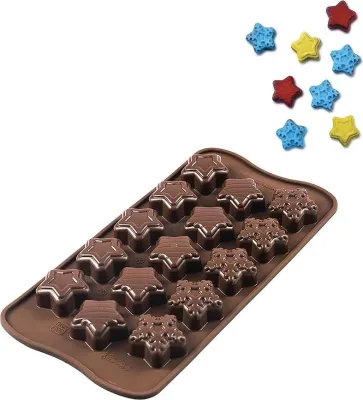Форма для запекания Silikomart Forma do czekoladek Scg45 Winter Stars, круглая, силикон