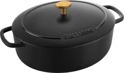 Кастрюля ballarini bellamonte owalny, чугун, антипригарное покрытие, чёрная · арт. fabr 75003-545-0