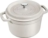 Кастрюля Staub La Cocotte, 4,8 л, 24 см, чугун, антипригарное покрытие, бежевая — фото 1