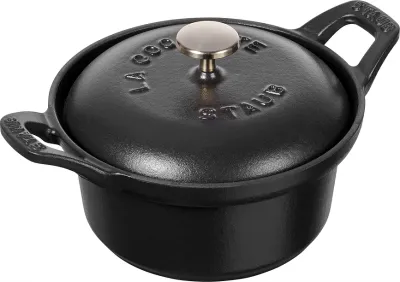 Кастрюля Staub La Coquette, 0,5 л, 12 см, чугун, антипригарное покрытие, чёрная