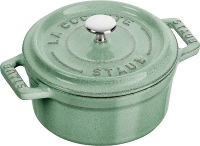 Кастрюля Staub Mini Cocotte, 0,3 л, 10 см, чугун, антипригарное покрытие, зелёная