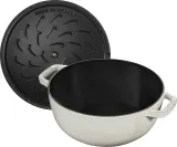 Кастрюля Staub Special Cocotte platek sniegu, 3,6 л, 24 см, чугун, антипригарное покрытие, белая — фото 1