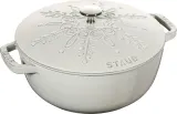 Кастрюля Staub Special Cocotte platek sniegu, 3,6 л, 24 см, чугун, антипригарное покрытие, белая — фото 5