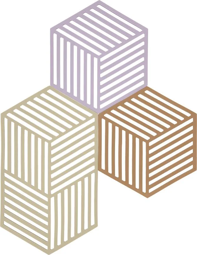Набор подставок под горячее Zone Denmark Hexagon, 3 штуки, силикон, 0 0 см, разноцветная