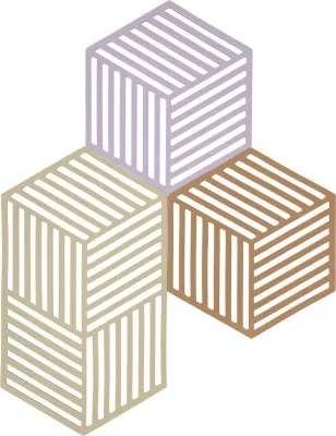 Набор подставок под горячее Zone Denmark Hexagon, 3 штуки, силикон, 0 0 см, разноцветная