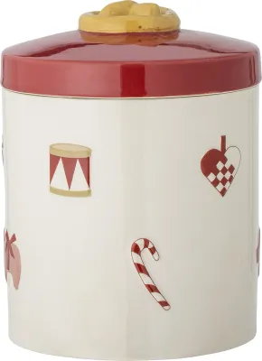 Банка для хранения Bloomingville Yule, 2300 мл, каменная керамика, красная