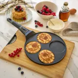 Сковорода Guzzini do pancakes Cook Space, 26 см, алюминий, антипригарное покрытие, чёрная — фото 2