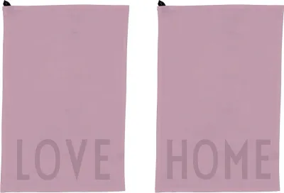 Набор кухонных полотенец Design Letters Favourite, 2 шт., хлопок, 60 40 см, фиолетовое