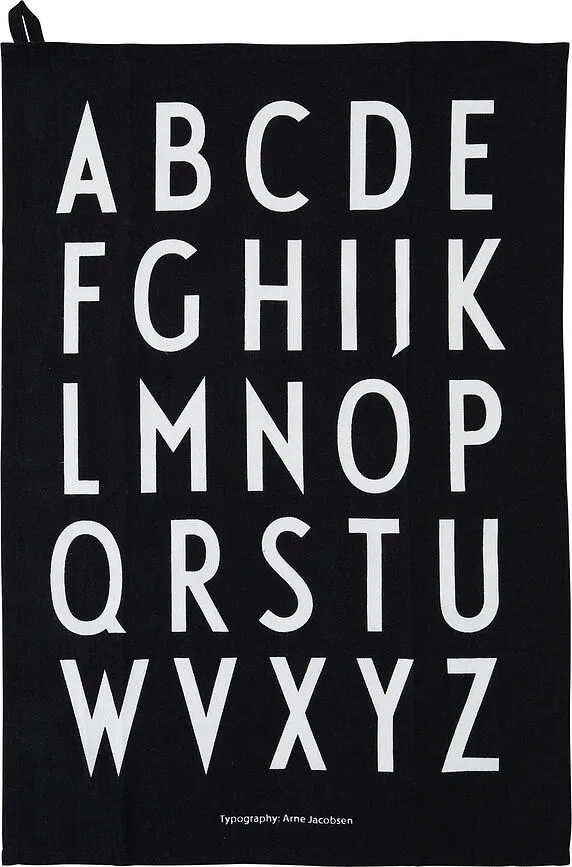 Набор кухонных полотенец design letters aj, 2 шт., хлопок, 60 , чёрное · арт. fabr 10503000OFFWHITE