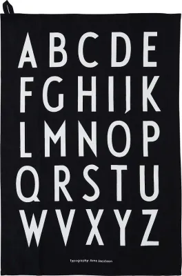 Набор кухонных полотенец design letters aj, 2 шт., хлопок, 60 , чёрное · арт. fabr 10503000OFFWHITE