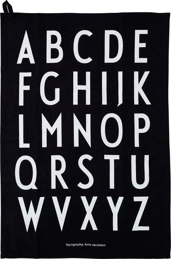 Набор кухонных полотенец design letters aj, 2 шт., хлопок, 60 , чёрное · арт. fabr 10503000BLACK