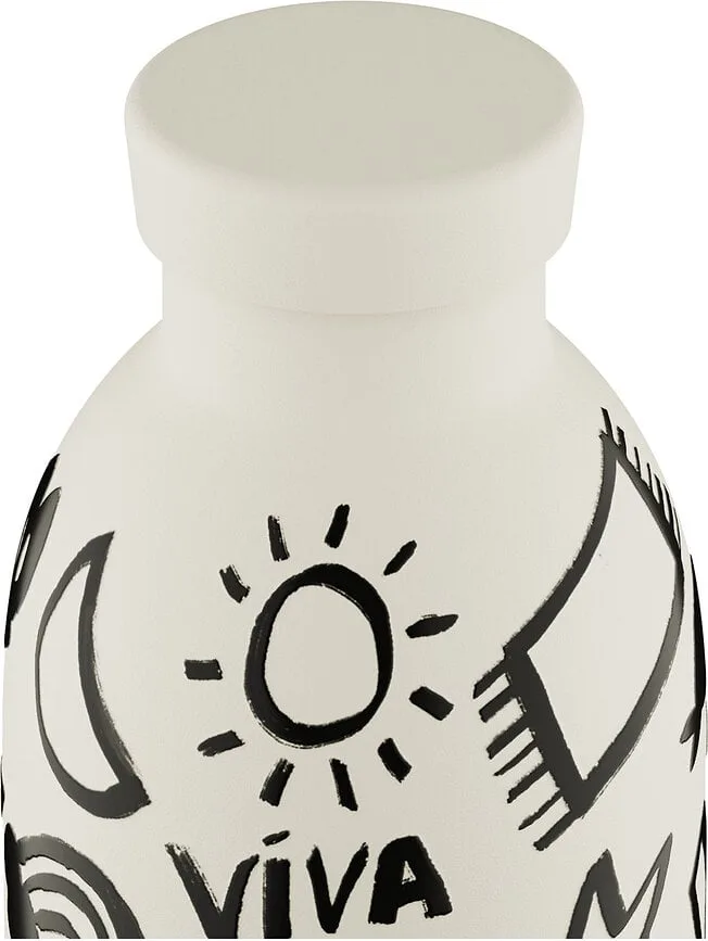 Бутылка для воды 24Bottles Clima Bottle Viva la Vida, 330 мл, силикон, белая