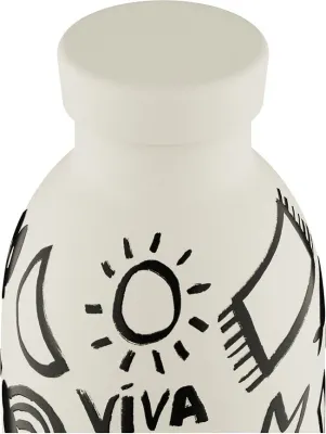 Бутылка для воды 24Bottles Clima Bottle Viva la Vida, 330 мл, силикон, белая
