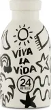 Бутылка для воды 24Bottles Clima Bottle Viva la Vida, 330 мл, силикон, белая — фото 2