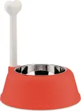 Миска для собак A di Alessi Lupita, нержавеющая сталь, 32 см, 1500 мл, красная — фото 1