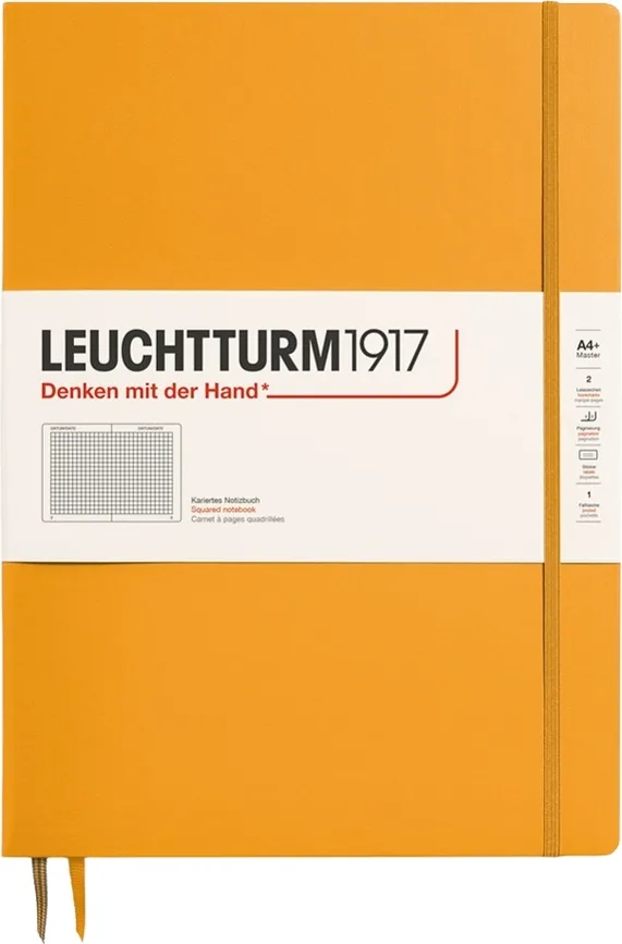 Блокнот Leuchtturm 1917, + y, A4, в клетку, оранжевый