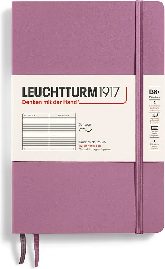 Блокнот Leuchtturm 1917, + y, A5, в линейку, розовый