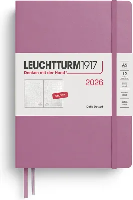 Блокнот Leuchtturm 1917, 2026 EN, A5, в точку, розовый
